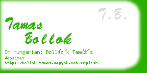 tamas bollok business card